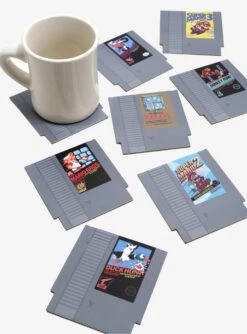 Nintendo NES Cartridge Coasters - Set of 8 Retro Game Designs