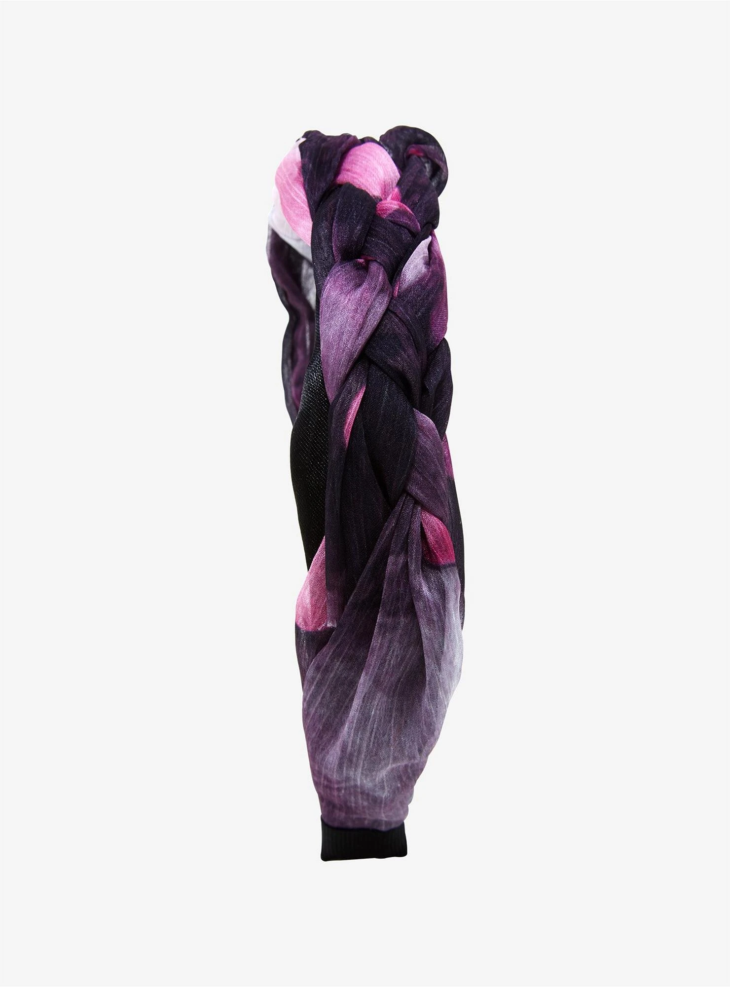 Purple Tie-Dye Braided Chiffon Headband for Women 2 Purple Tie-Dye Braided Chiffon Headband for Women - Image 2