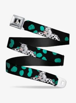 Disney 101 Dalmatians Cruella De Vil Spotted Fur Seatbelt Belt