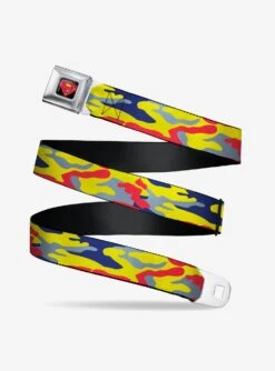 DC Comics Superman Camo Print Seatbelt Buckle Belt