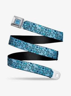 Blue's Clues Blue Scattered Seatbelt Belt - Adjustable Fashion Belt