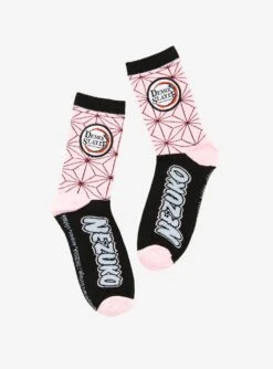 Demon Slayer: Kimetsu No Yaiba Nezuko Kamado Crew Socks - BoxLunch Exclusive