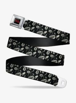Disney Hocus Pocus Elements Collage Seatbelt Belt - Black & White