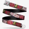 Disney Cruella Rebel Heart Patches Collage Seatbelt Belt