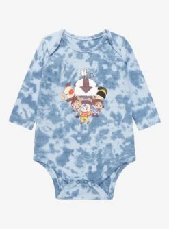 Avatar: The Last Airbender Chibi Gaang Group Portrait Tie-Dye Infant One-Piece