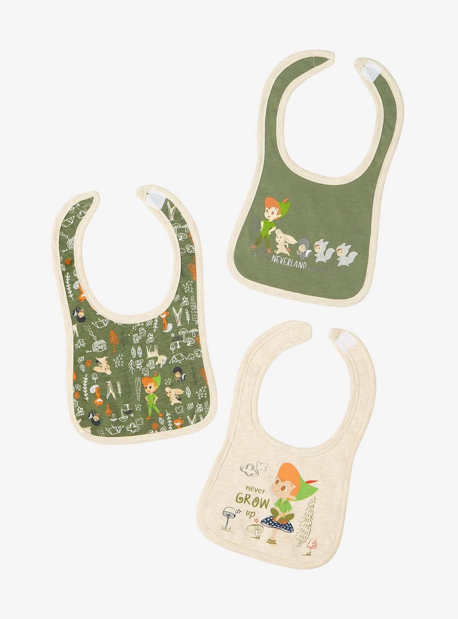 Disney Peter Pan Chibi Characters Infant Bib Set - 3 Pack 2 Disney Peter Pan Chibi Characters Infant Bib Set - 3 Pack - Image 2