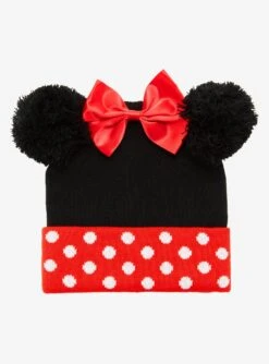 Disney Minnie Mouse Youth Pom Cuff Beanie - BoxLunch Exclusive