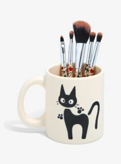 Loungefly Studio Ghibli Kiki's Delivery Service Jiji Mug Makeup Brush Set & Holder