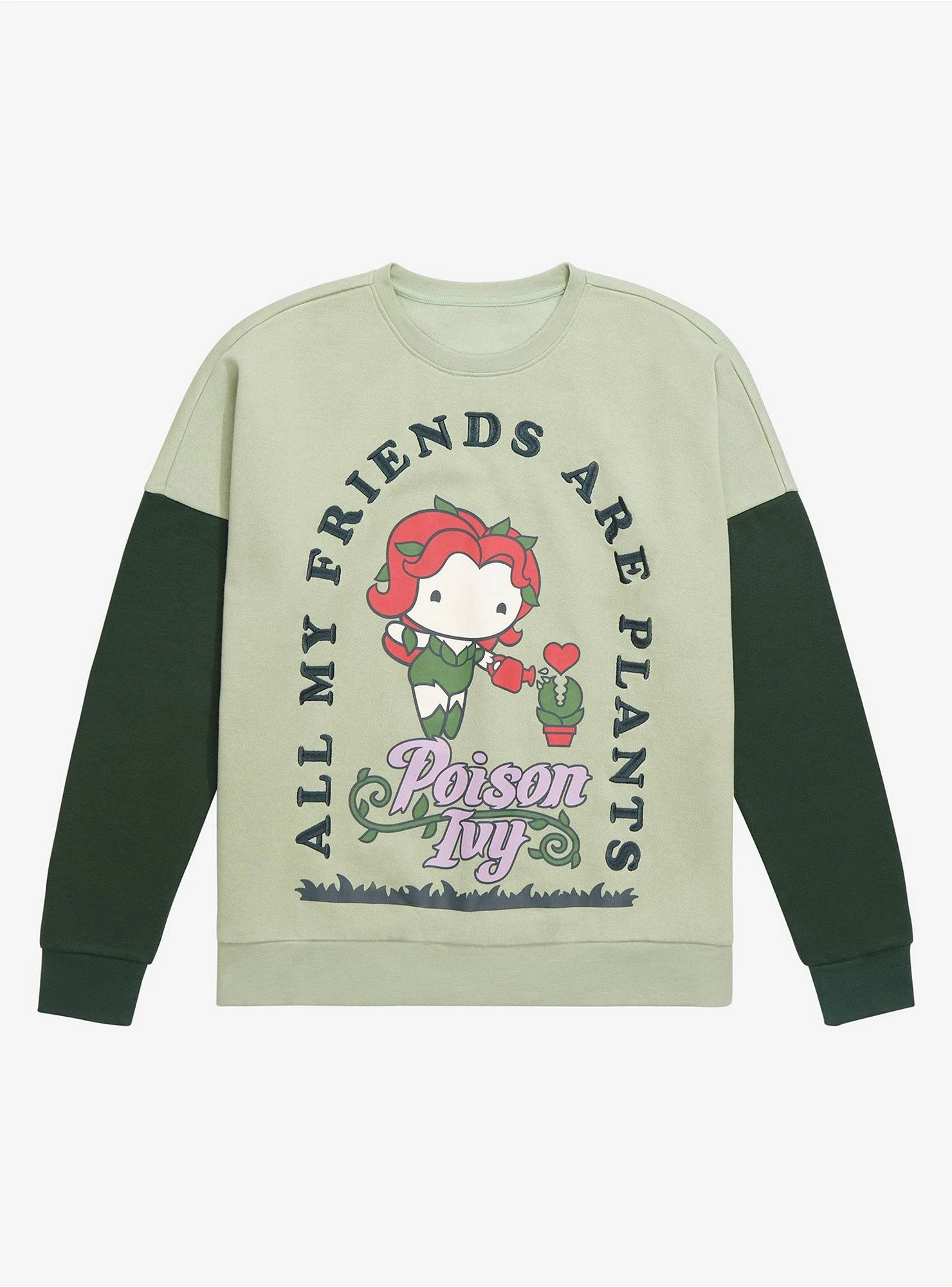 DC Comics Batman Poison Ivy Chibi Plant Friends Crewneck - BoxLunch Exclusive 1 DC Comics Batman Poison Ivy Chibi Plant Friends Crewneck - BoxLunch Exclusive
