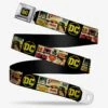 DC Comics Vintage Superhero Logos Adjustable Seatbelt Belt