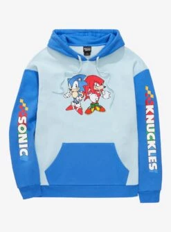 Sonic The Hedgehog Sonic & Knuckles Retro Two-Tone Hoodie - BoxLunch Exclusive
