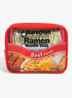 Maruchan Beef Ramen Noodle Soup Cosmetic Bag Set - 3-Piece Travel Collection
