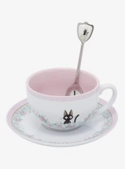 Studio Ghibli Kiki’s Delivery Service Jiji Teacup & Spoon Set - BoxLunch Exclusive -BoxLunch Shop 18250377 av2