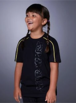 Our Universe Star Wars Logo Youth T-Shirt with Sleeve Stripes