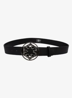Star Wars Galactic Empire Black Gun Metal Enamel Icon Black Vegan Leather Belt