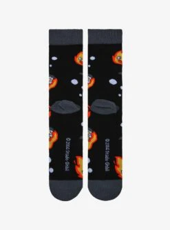 Studio Ghibli Howl's Moving Castle Calcifer Cooking Eggs & Bacon Crew Socks - BoxLunch Exclusive -BoxLunch Shop 19465661 av2