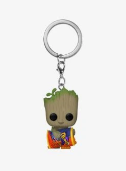 Funko Pocket Pop! Marvel I Am Groot Groot With Cheese Puffs Vinyl Figure Keychain