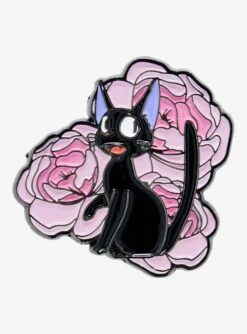 Studio Ghibli Kiki's Delivery Service Jiji Floral Enamel Pin - BoxLunch Exclusive