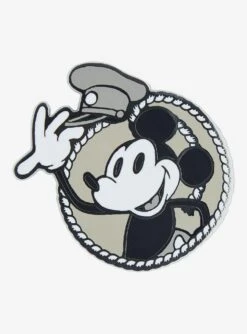 Disney Mickey Mouse Steamboat Willie Circle Portrait Enamel Pin - BoxLunch Exclusive
